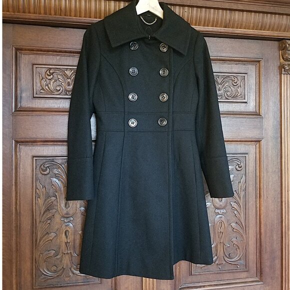 Guess Jackets & Blazers - Guess Double-Breasted Wool Pea Coat